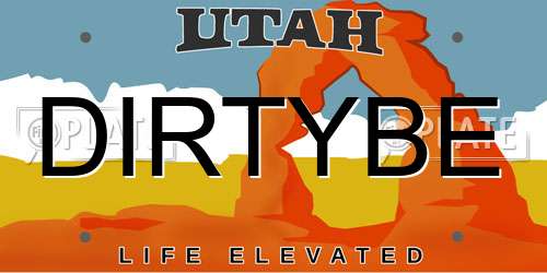 DIRTYBE Utah License Plate