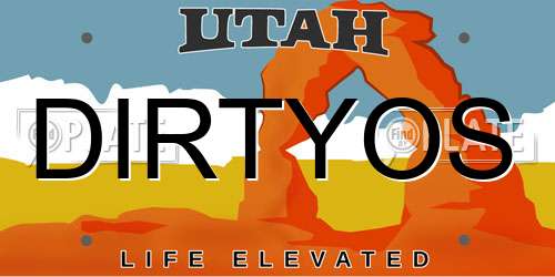 DIRTYOS Utah License Plate