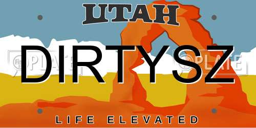 DIRTYSZ Utah License Plate