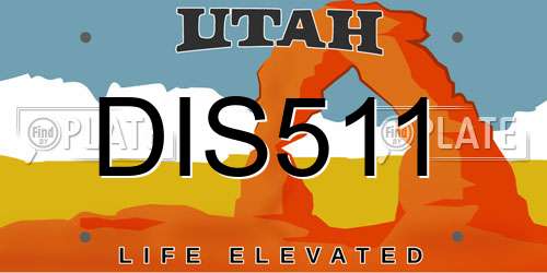DIS511 Utah License Plate