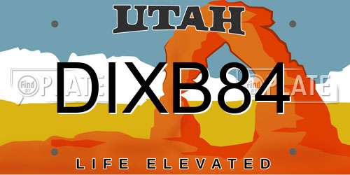 DIXB84 Utah License Plate