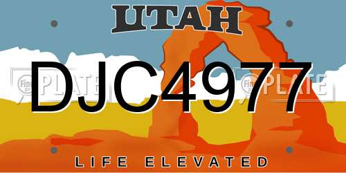 DJC4977 Utah License Plate