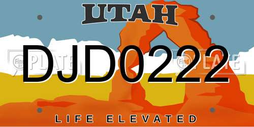 DJD0222 Utah License Plate