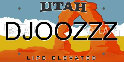 DJOOZZZ Utah License Plate