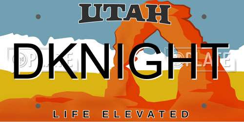 DKNIGHT Utah License Plate