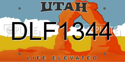 DLF1344 Utah License Plate