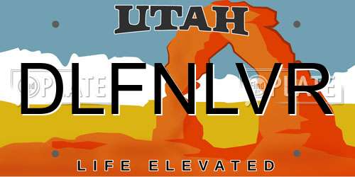 DLFNLVR Utah License Plate