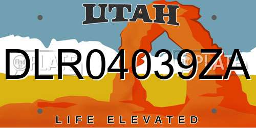 DLR04039ZA Utah License Plate