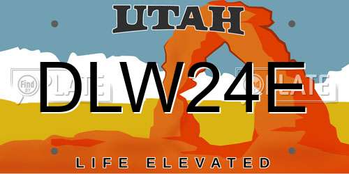 DLW24E Utah License Plate