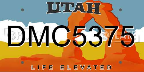 DMC5375 Utah License Plate