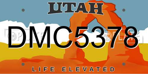 DMC5378 Utah License Plate