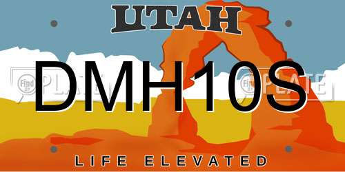 DMH10S Utah License Plate