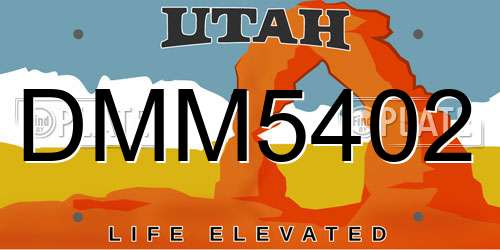 DMM5402 Utah License Plate