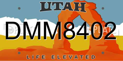 DMM8402 Utah License Plate