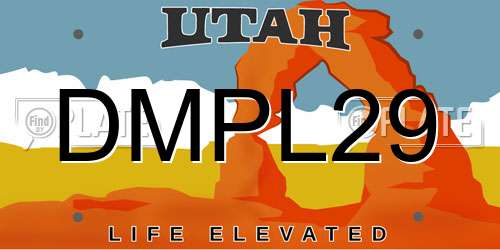 DMPL29 Utah License Plate