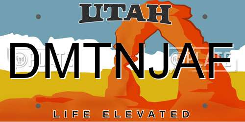 DMTNJAF Utah License Plate