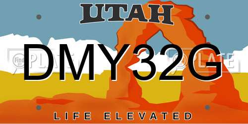 DMY32G Utah License Plate