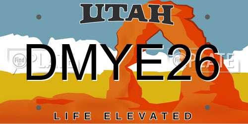 DMYE26 Utah License Plate