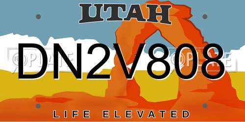 DN2V808 Utah License Plate