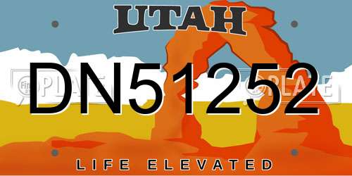 DN51252 Utah License Plate