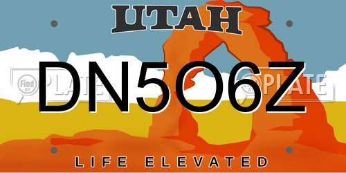 DN5O6Z Utah License Plate