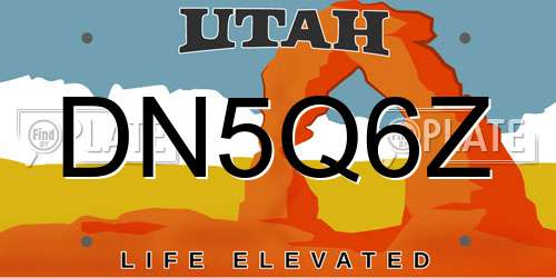 DN5Q6Z Utah License Plate