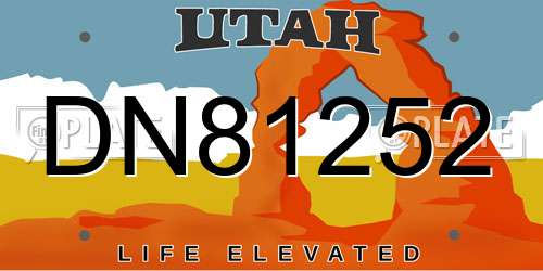 DN81252 Utah License Plate