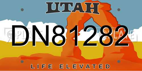 DN81282 Utah License Plate