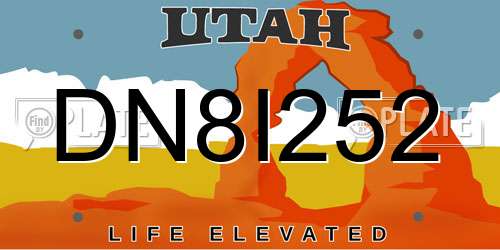 DN8I252 Utah License Plate