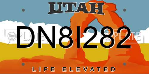 DN8I282 Utah License Plate