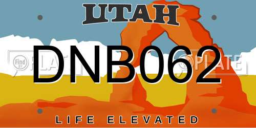 DNB062 Utah License Plate