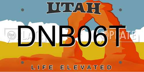 DNB06T Utah License Plate