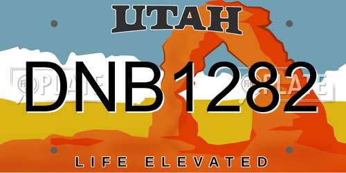 DNB1282 Utah License Plate