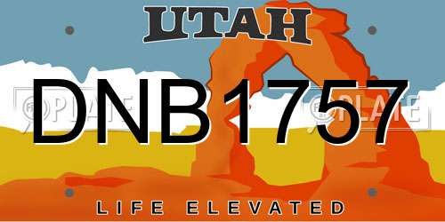 DNB1757 Utah License Plate