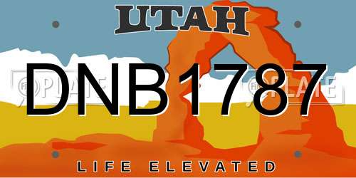DNB1787 Utah License Plate