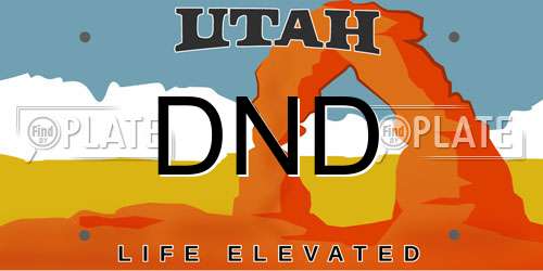 DND Utah License Plate