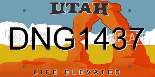 DNG1437 Utah License Plate