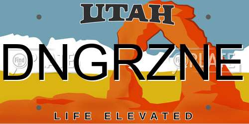 DNGRZNE Utah License Plate