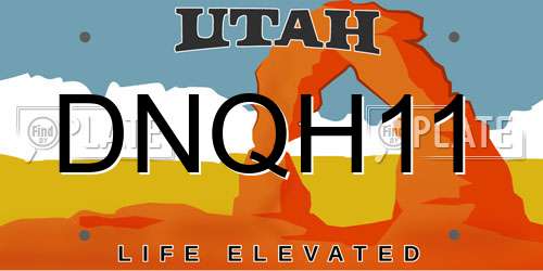 DNQH11 Utah License Plate