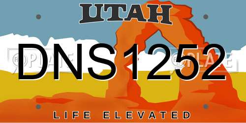 DNS1252 Utah License Plate