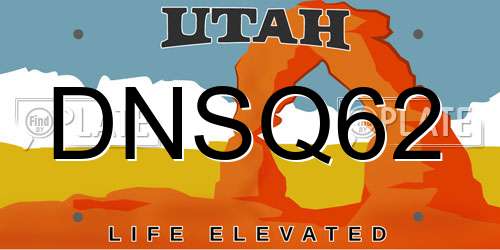 DNSQ62 Utah License Plate