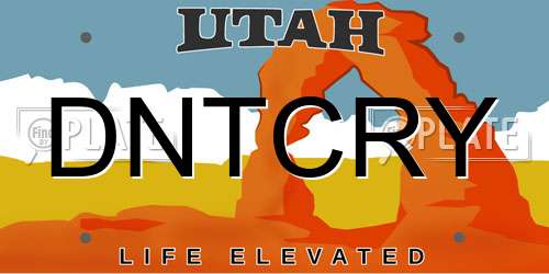DNTCRY Utah License Plate
