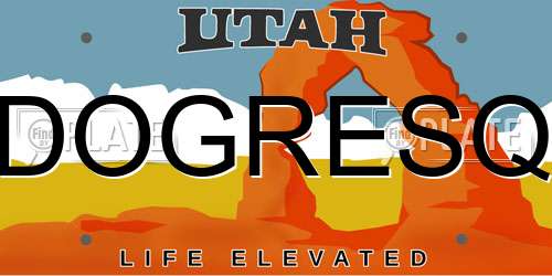 DOGRESQ Utah License Plate