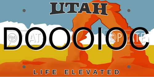 DOOOIOC Utah License Plate