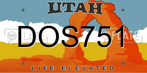 DOS751 Utah License Plate