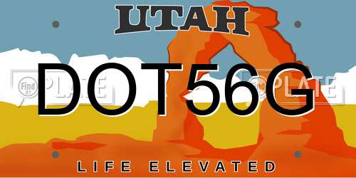 DOT56G Utah License Plate