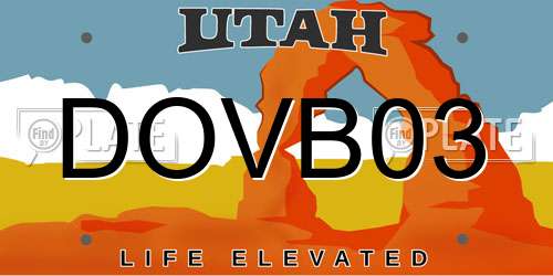 DOVB03 Utah License Plate