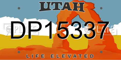 DP15337 Utah License Plate