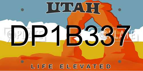 DP1B337 Utah License Plate