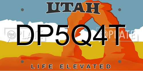 DP5Q4T Utah License Plate